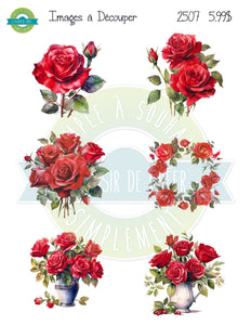 2507 Images à Découper Rose Rouge