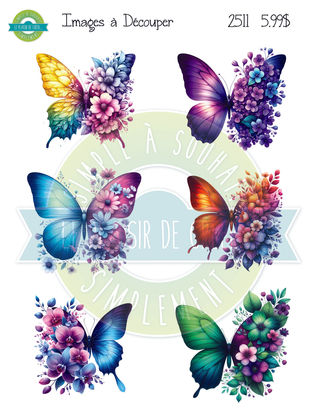 2511 Images à Découper Papillons Fleuris